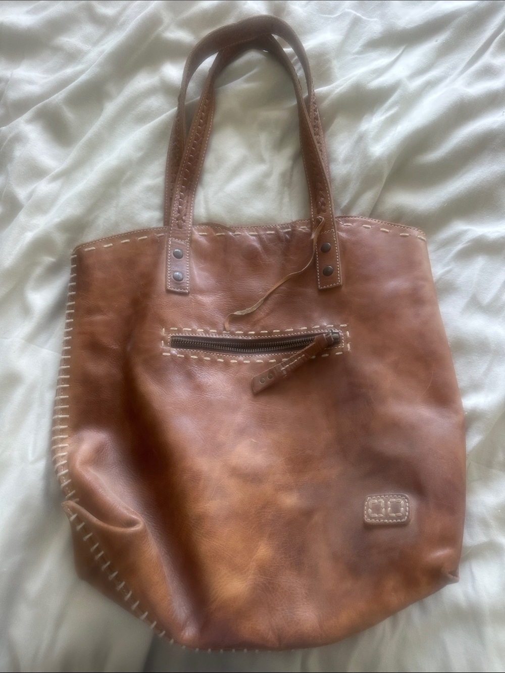 Bed Stu Distressed Chestnut Leather Tote
